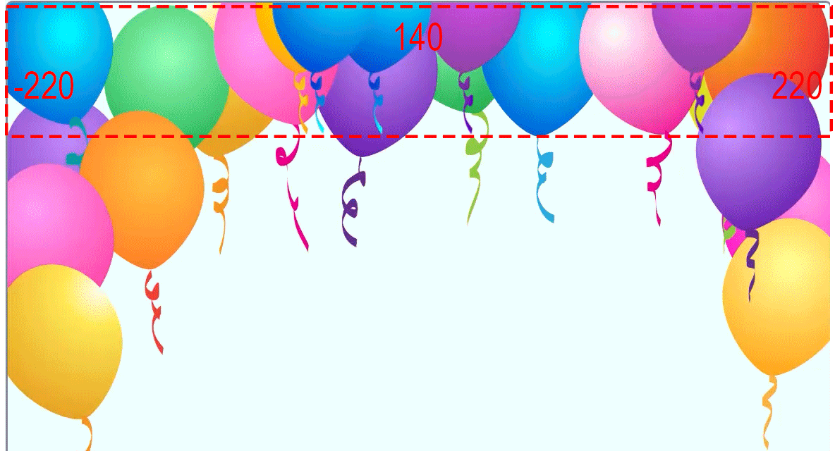 Ubicación y animación del globo