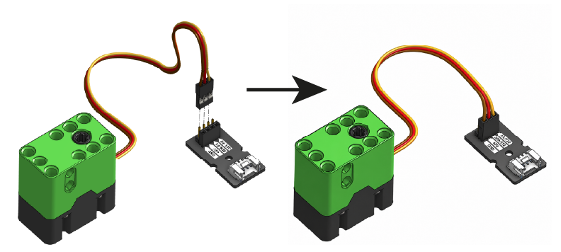 Servomotor de Octabio en dos posiciones