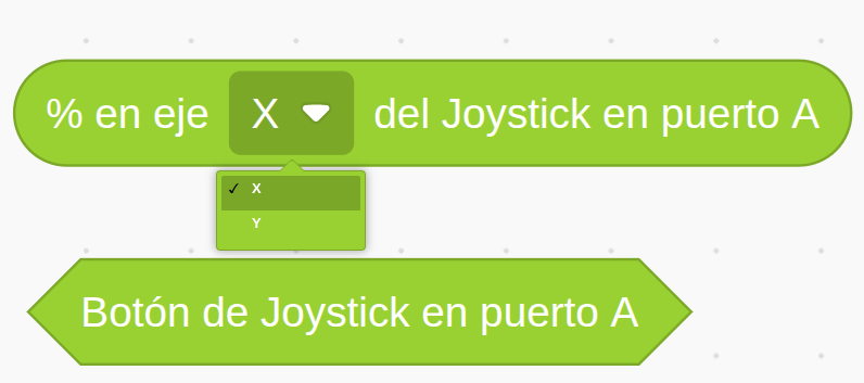 Bloque del sensor joystick en Octabio Blocks