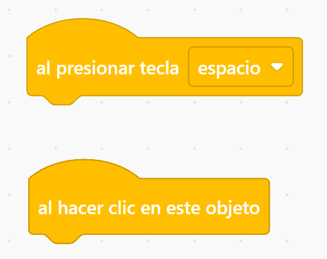 Bloques de eventos en Scratch