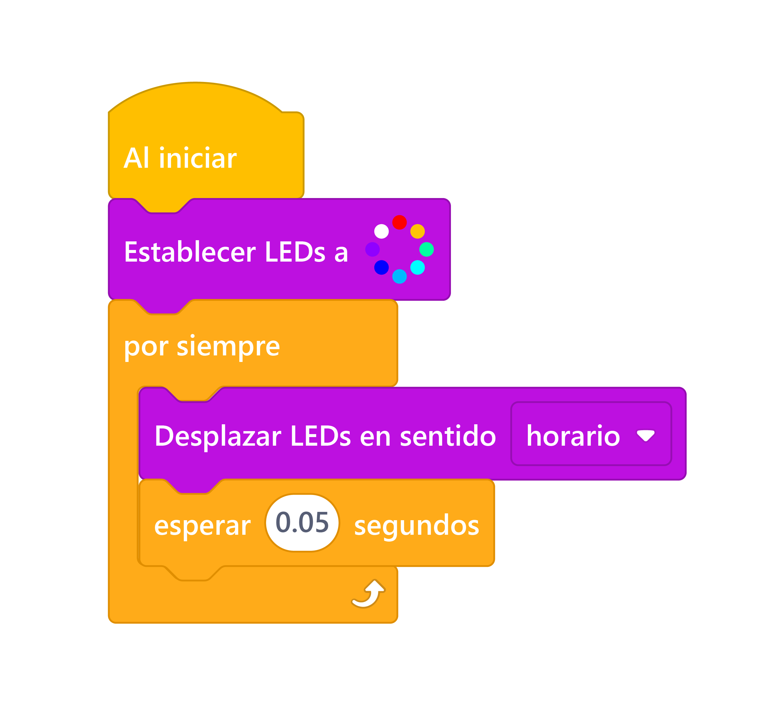Código de arcoíris rotativo en Octabio