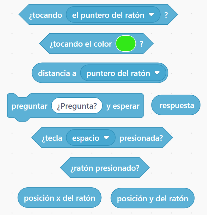 Bloques de sensores en Scratch