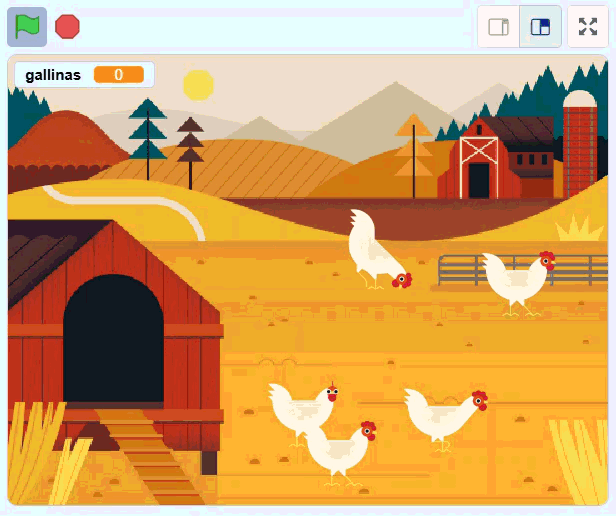 Gif de las gallinas en la granja